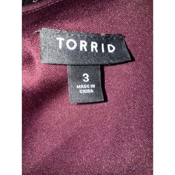 Torrid Burgundy Sequin Fringe Sleeveless Party Dress Size 3 - Picture 5 of 6